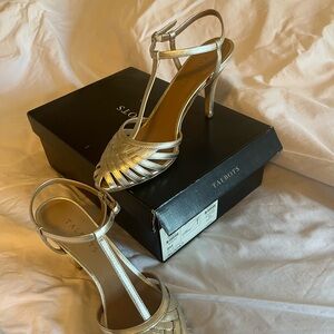 NWT Talbots elegant platinum evening sandals